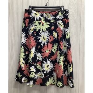 JUDITH HART‎ Women's (Size 10P) Lined Skirt Floral Side Button & Zip